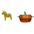 thumbnail image 1 of Plato de dulces de cristal con forma de caballo Dalecarlian, figura de calabaza, escultura de animal, tarro de coleccionable, decoración de g, 1 of 8