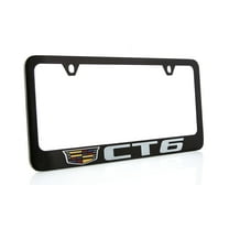 Cadillac CT6 Zinc License Plate Frame with Glossy Black Finish (2 hole)