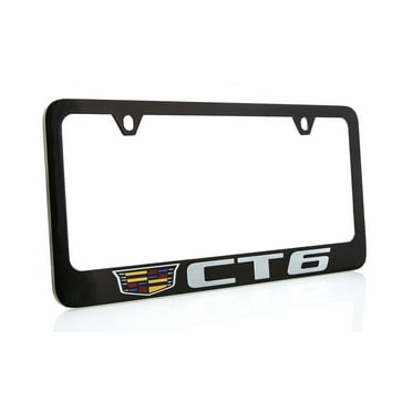 Cadillac CT6 Zinc License Plate Frame with Glossy Black Finish (2 hole)