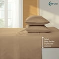 thumbnail image 5 of 700 Thread Count 4 Piece Quality Sheet Set 30 Inch Deep Pocket 100% Egyptian Cotton Color Taupe Solid Size Twin XL, 5 of 7