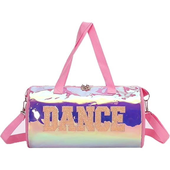 Dance Ballet Bag for Girls PU Mini Gym Bags Small Travel Duffel Bag Letters "DANCE" Bags for Dancers Girls Teens (Pink),Pink