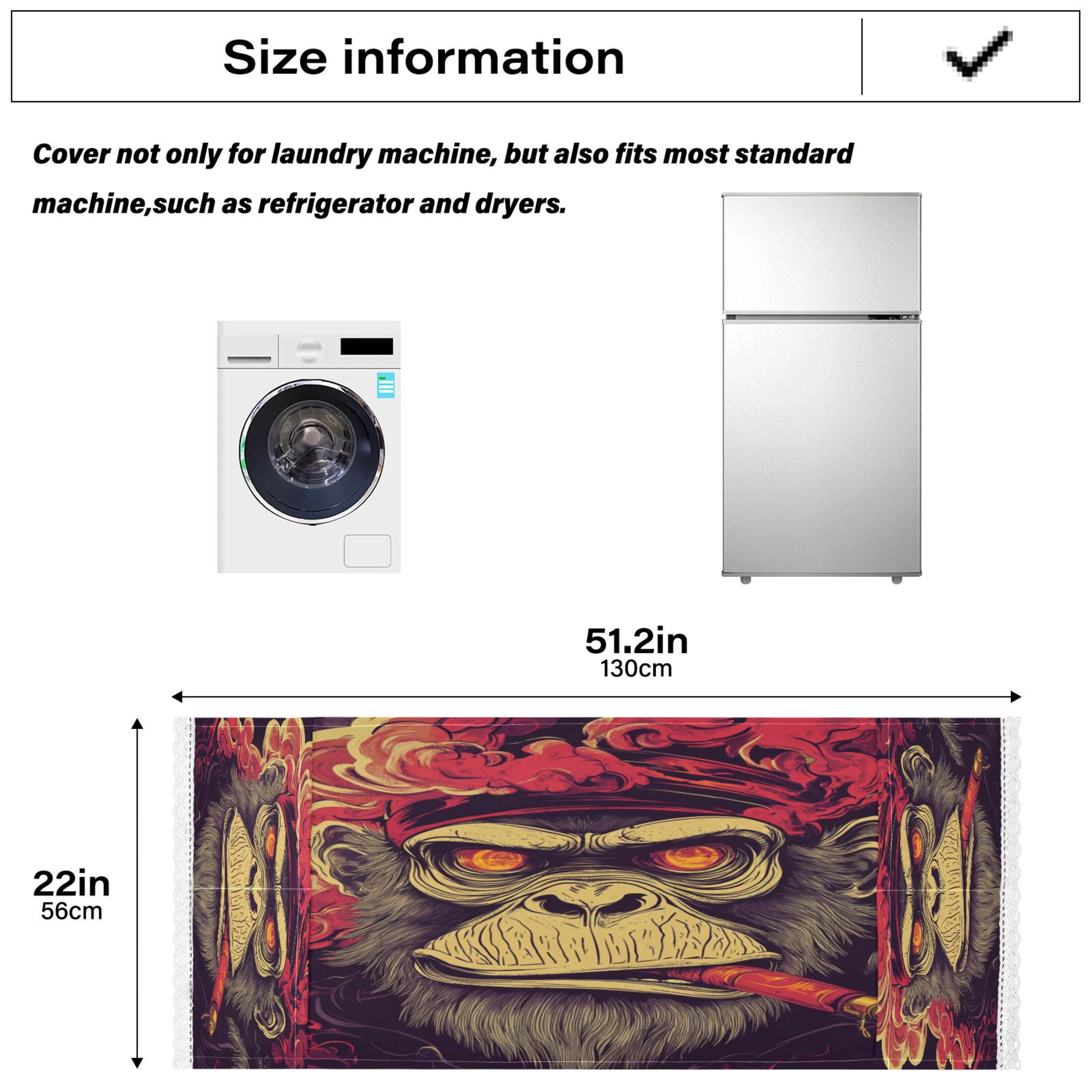 WOBOGO Red Eyes Orangutan Pattern Washing Machine Cloth Dryer Refrigerator Top Cover Protective Non-Slip Mat For Kitchen Laundry
