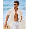 thumbnail image 2 of COOFANDY Mens Casual Button up Shirts Mens Lightweight Linen Shirt Wedding Guest Outfit, 2 of 6
