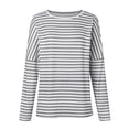 thumbnail image 6 of Godom Womens Tops Long Sleeve Shirts Round Neck Loose Casual Blouses Stripes Tshirts, 6 of 7