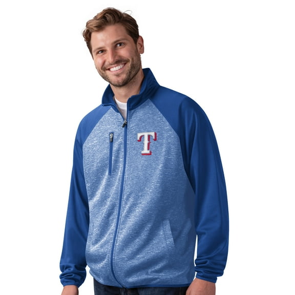 Men's-G-III Sports by Carl Banks  Royal Texas Rangers Runners Raglan Full-Zip Track Jacket