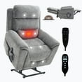 thumbnail image 5 of Recliners and Massage Chairs Dual Motor Infinite Position Up to 350 LBS Leatherair Power Lift Recliner Chair, Heavy Duty Motion Mechanism with 8-Point Vibration Massage and Lumbar Heating,Grey,Massag, 5 of 17