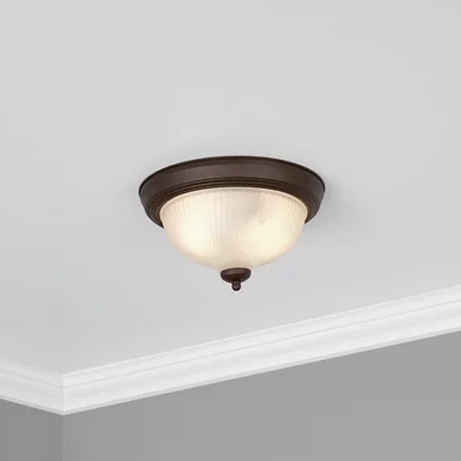 Mainstays 10.98 in Indoor Flush Mount Ceiling Light, Bronze photo 3