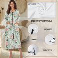 thumbnail image 6 of Xoenoiee Rose Flower Print Robes for Women Zipper Front Bathrobe Long Sleeve House Coat Long Nightgown With Pockets Soft Loungewear, Size M, 6 of 7