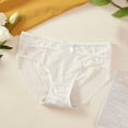 thumbnail image 2 of VONCOS Womens White Lace Panties, Plus Size Nylon Spandex Stretch Briefs, Mid Rise Breathable Everyday Underwear,Size 2XL, 2 of 3