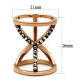 thumbnail image 2 of Luxe Jewelry Designs Women's Rose Gold Ion Plated Stainless Steel Ring with Crystal - Size 5, 2 of 4