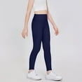 thumbnail image 2 of Xyant Girls Athletic Leggings Kids High Waisted Activewear Dance Workout Running Yoga Pants (Navy,5-6 Years), 2 of 6