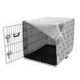 thumbnail image 3 of Anchor Dog Crate Cover, Floral Patterned in Marine Rope Circles Monochrome Navy Summer, Easy to Use Pet Kennel Cover for Medium Large Dogs, 35" x 23" x 27", Black White, by Ambesonne, 3 of 6