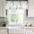 thumbnail image 3 of Eucalyptus Leaves Rod Pocket Curtain Valance, Watercolor Sage Green Golden Floral Farmhouse Window Valance for Living Room, Bedroom, Kitchen 42"W x 18"L, 3 of 9