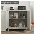 thumbnail image 6 of Fluted Sideboard Cabinet, Wash Grey Buffet Storage - Adjustable Shelf, Living Room TV Stand, Modern Accent Cabinet, 6 of 9