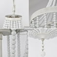 thumbnail image 4 of Wood Bead Chandelier 3-Light Wood Bead Light Boho Pendant Light White, 4 of 5
