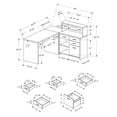 thumbnail image 2 of Monarch Specialties Computer Desk, Home Office, Corner, Left, Right Set-up, Storage Drawers, L Shape, Work, Laptop, Laminate, Black, Grey, Contemporary, Modern, 2 of 4