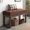 Linen-Dark Brown, variant on HASLE Upholstered Ottoman Bench 27" End of Bed Entryway Shoe Stool, Black | Tufted Padded Bench, Durable Faux Leather, Sturdy Wood Frame, Thickened Cushion, Spacious Size, Quick Assembly, 7 Colors