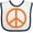 White and Navy, variant on Inktastic Funky Orange Peace Sign Boys or Girls Baby Bib