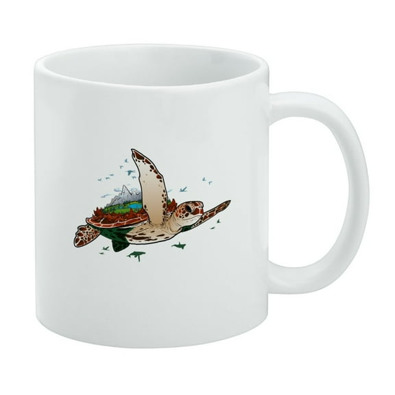 Sea Turtle Flying White Mug