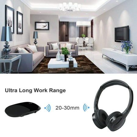 Optical Wireless Over-ear TV Headphones Wireless RF Stereo Headphones Headset Earphone with 3.5mm Audio-out for TV Watching Phone Laptop -Upgraded Auto Scan and Auto