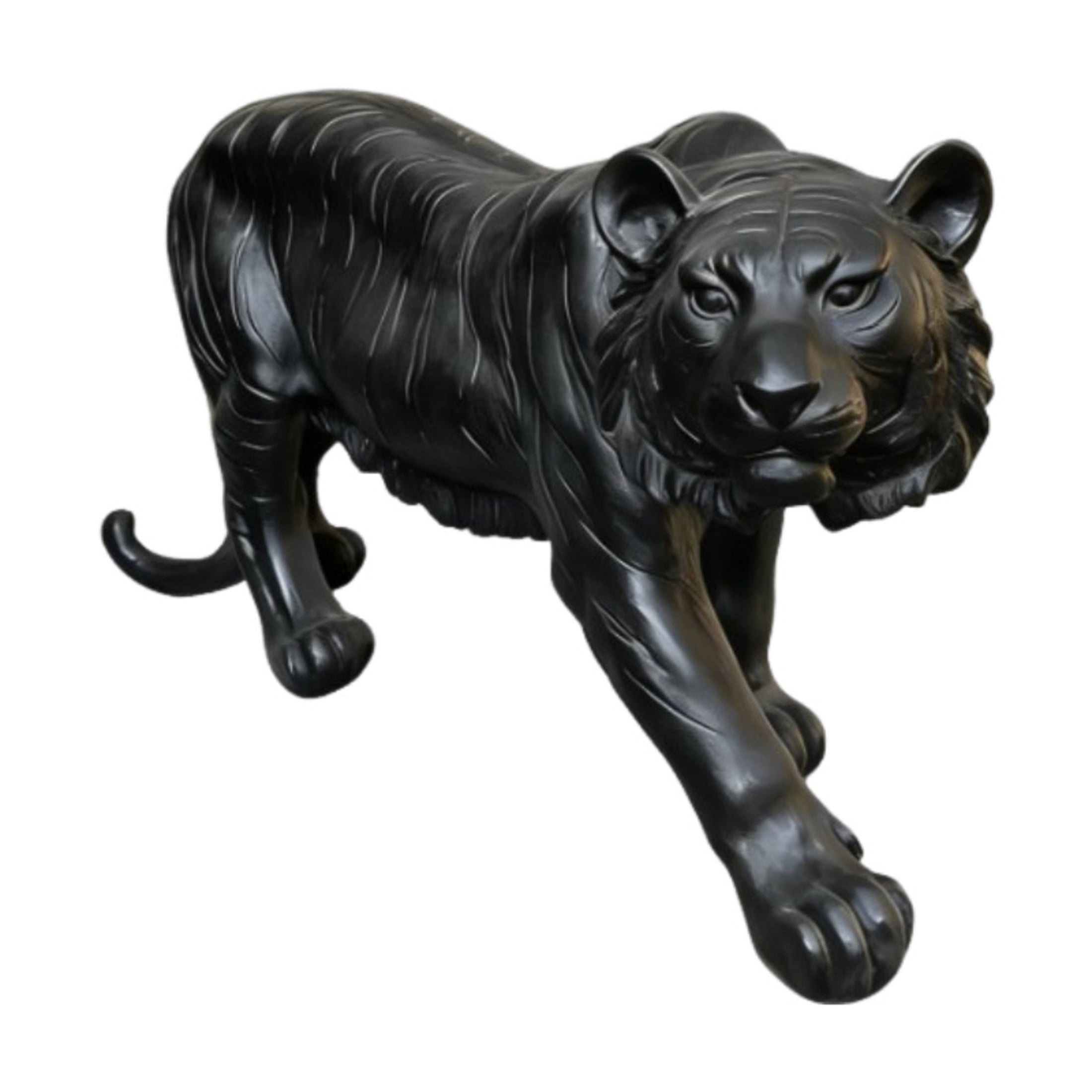 GDF Studio Black Tiger Resin Indoor/Outdoor Guardian Statue, Weather-Resistant Decor Figurine for Garden & Courtyard