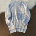 thumbnail image 4 of Chandail en Molleton Tricoté Motif Lapin Dessin Animé Chaud Ample Surdimensionné Femmes Harajuku kawaii Rétro Mignon Col Rond Chandail FGS, 4 of 6