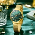 thumbnail image 2 of Curren Watches For Women Luxury Simple Quartz Stainless Steel Clock Classic Elegant Golden Green Ladies Wrist‘s Charm Wristwatch - Quartz Wristwatches, 2 of 6