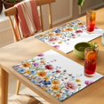 thumbnail image 4 of Spring Flower Placemats Set of 1, Watercolor Pink Yellow Floral Vine Leaf Plant Farmhouse Non-Slip Place Mats Washable Table Mats for Kitchen Dining Table Decorations Indoor/Outdoor, 4 of 9