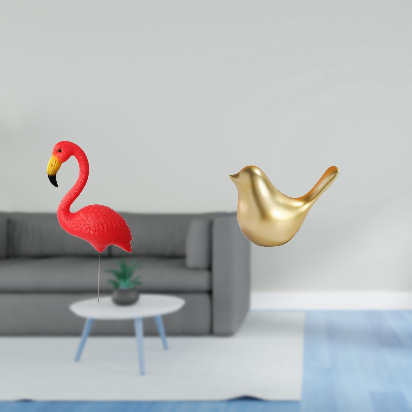 simhoa Golden Flamingo Bird Statue Figurine Yard Art Ornament Modern Home Decor Sculpture for Holiday Spring Office Mantel Living Room Housewarming Gifts