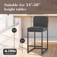 thumbnail image 6 of SUMMIT LIVING 24 inch Bar Stools with Back Set of 4 for Kitchen Dining, Faux Leather Counter Stools, Black, 6 of 6