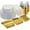 Gold, variant on Frsuoak 350 Piece Gold Dinnerware Set for 50 Guests, Plastic Plates Disposable for Party, Include: 50 Gold Rim Dinner Plates, 50 Dessert Plates, 50 Paper Napkins, 50 Cups, 50 Gold Silverware Set