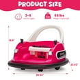 thumbnail image 7 of Kids Bumper Car, 12V Ride on Toy with Remote Control, Electric Bumper Car Ride on for Girls Boys Ages 2-5, 360 Degree Spin, Bluetooth, Light, Seat Belt, Rose Pink, 7 of 7