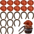 thumbnail image 1 of Recuerdos de fiesta con temática del oeste, mini sombreros de vaquero de plástico y herraduras de la buena suerte, centros de mesa con sombreros de vaquero A, 1 of 5