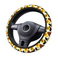 thumbnail image 4 of Kll Car Steering Wheel Cover, Universal 15 Inch, Soft Elastic And Comfortable,Car Accessories Decorations-Cow Print Sunflower, 4 of 7