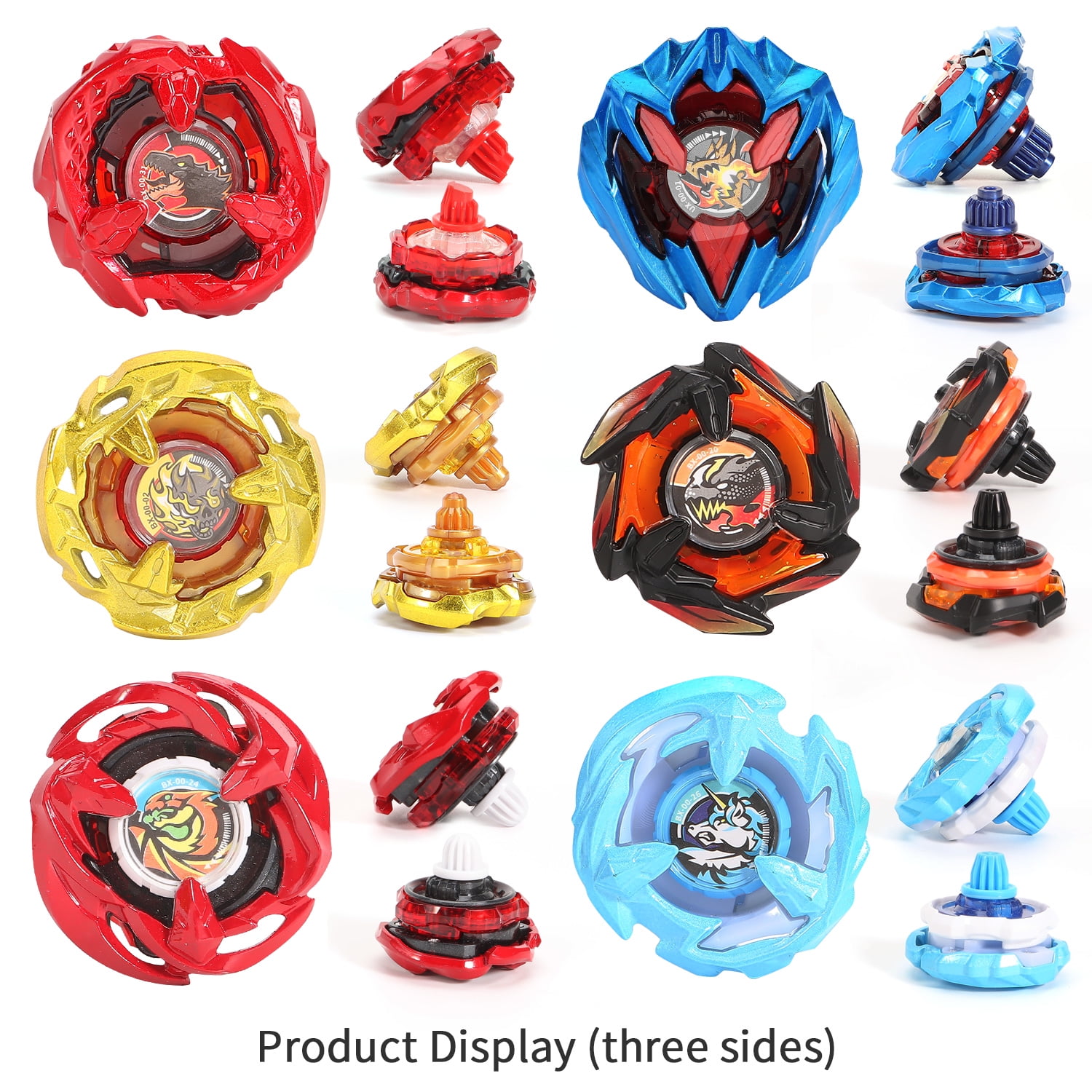 WMN X-Plus Bey Battling Top Gyros Toy Set Toy Gift for Children Boys Ages 6 -12+ Combat Battling Game 12 Spinning Tops 3 Two Way Launchers Grip Starter