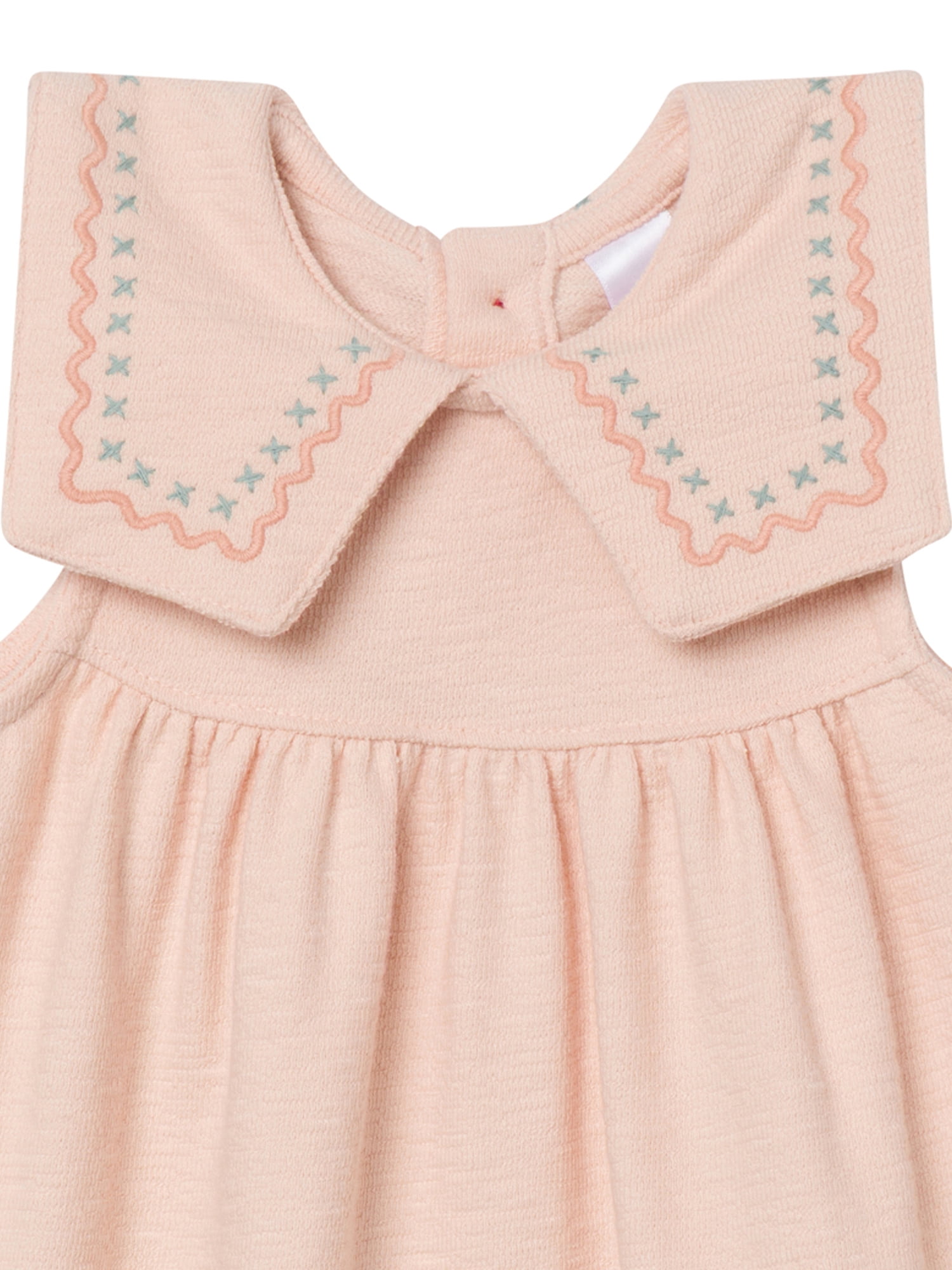 Modern Moments by Gerber Baby Girl Novelty Embroidered Collar Dress and Diaper Cover, 2-Piece, Sizes 0/3 Months - 24 Months