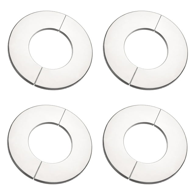 Unique Bargains Bride Murale Fendue en Acier Inoxydable Plaque Ronde pour Tuyau de 28mm de Diamètre 4 Pcs