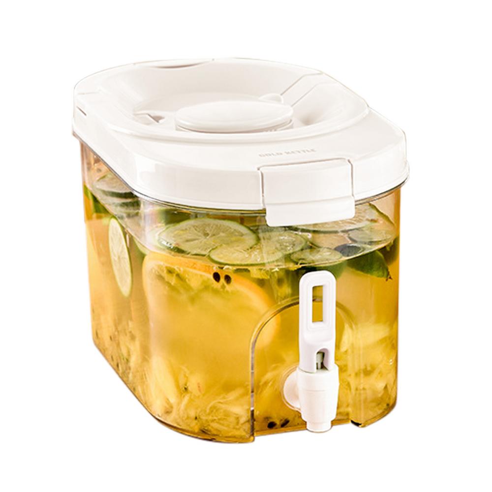 Gecorid 4 Litre Lemonade Dispenser Square Drink Dispenser with Spigot for Fridge 1 Gallon