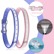 PetJoy Adjustable Dog Collar ,Waterproof TPU Collar Strap,Shock Collar Replacement Strap for Most of Training Collar,Dog Collar for Small Medium Large Dogs,Pink Blue