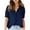Navy, variant on Womens Plus Size,Women Fashion Solid Color Casual V-Neck Short Sleeve Loose T-Shirt Tops