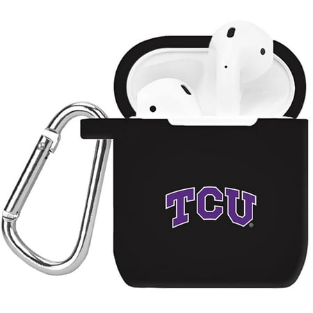 UPC 680487085976 product image for Black TCU Horned Frogs Silicone AirPods Case | upcitemdb.com