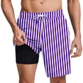 thumbnail image 2 of Vetsdori Summer Shorts for Men Dry Fit Lining 2 in 1 Short Pants Casual Elastic Waist,Swim Trunks Beach Mens Shorts Ropa,Size L, 2 of 6