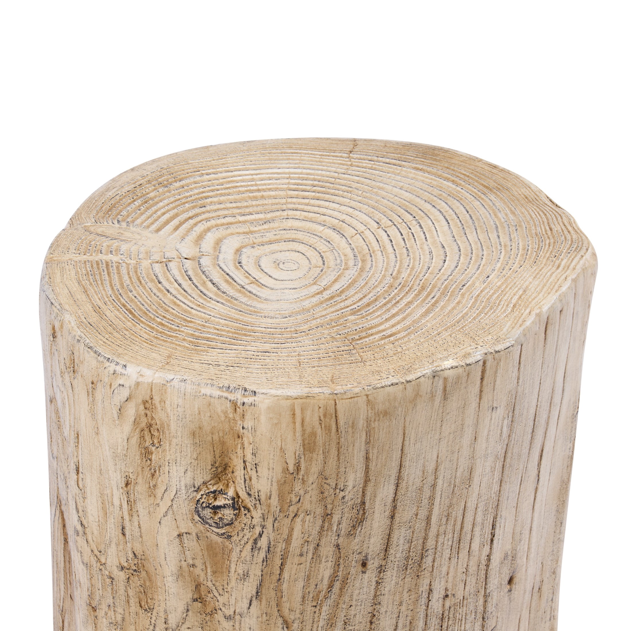 Christopher Knight Home MGO Tree-Stump Side Table, Lightweight Concrete Accent Table, Natural Wood Grain