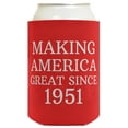 thumbnail image 4 of 75th Birthday Party Adult Favors Making America Great Since 1951 6-pack Can Coolies Drink Coolers, 4 of 8