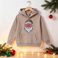 thumbnail image 4 of Hvogkswy Christmas Hoodies for Girls Trendy Festive Printed Hooded Sweatshirt Cozy Long Sleeve Pullover Tops with Kangaroo Pocket 5-14 Years, 4 of 5