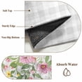 thumbnail image 2 of Colorful Flowers Round Rug 6ft Washable Circle Kitchen Rugs Non Slip Spring Floral Leaves Botanical Gray Plaid Large Area Rug Indoor Floor Carpet for Bedroom Living Room Home Office Dining Room, 2 of 8