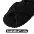 thumbnail image 6 of Litfun House Slippers for Women Memory Foam Bedroom Slippers Corduroy Open Toe Slides Shoes, Black, 6 of 8