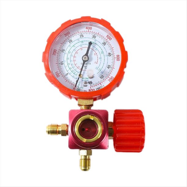 ManóMetro del Colector - VáLvula ManóMetro del Medidor del Colector de Aire Acondicionado 800 Psi/55 Kg con Espejo Visual para R410A R22