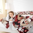 thumbnail image 4 of Feelyou Christmas Snowman Full Size Comforter Sets, Kawaii Cartoon Reindeer Bedding Comforter Set, Kids Teens Girls Boys Reversible Bedding Sets, Microfiber Bedroom Decor, 3pcs, 4 of 8
