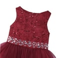 thumbnail image 4 of Miaeowve Wedding Flower Girl Dress for Toddler Kids Sleeveless Sequins Lace Tulle Birthday Party Gown Burgundy 8, 4 of 7